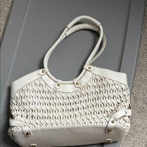 Coldwater Creek White Woven Shoulder Bag